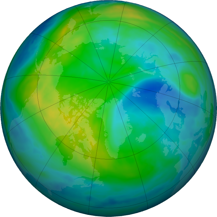 Arctic ozone map for 31 October 2022